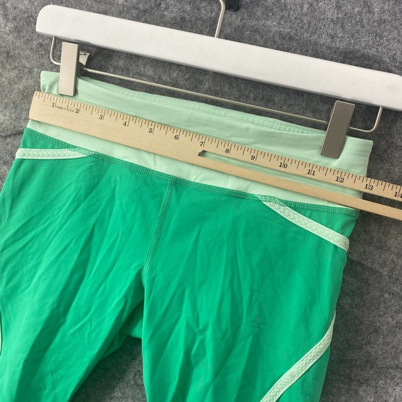 Lululemon Run Pace Crop Leggings 4 Very Green Fresh Teal Mid Rise Capri - Picture 9 of 15